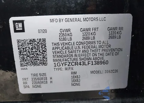 2020 Cadillac Xt4 Fwd Premium Luxury from USA, damaged, VIN 1GYFZCR43LF138960